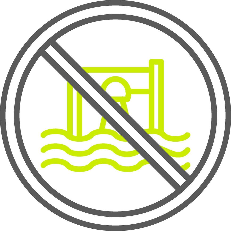 Prohibited Sign Line Two Color Icon vector