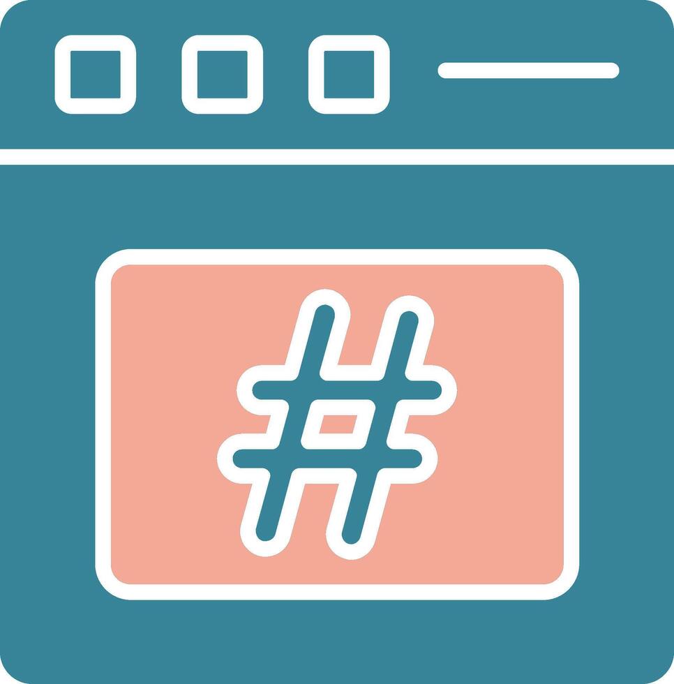 Hashtag Glyph Two Color Icon vector