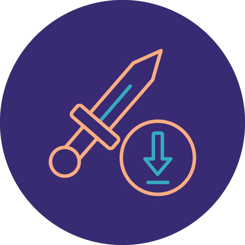 Weapon Line Two Color Circle Icon vector