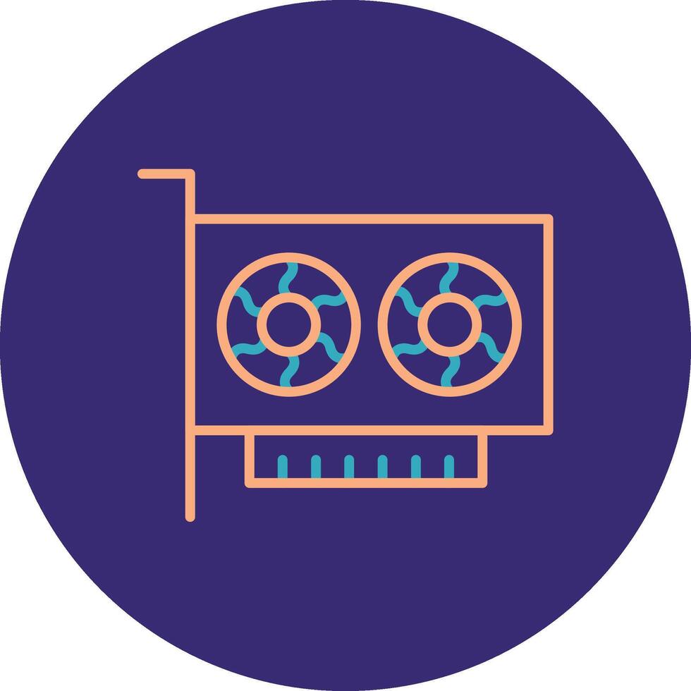 Gpu Line Two Color Circle Icon vector