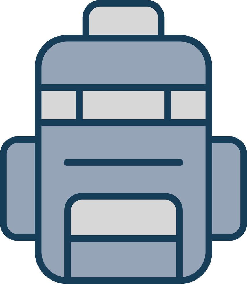 Bag Line Filled Grey Icon vector
