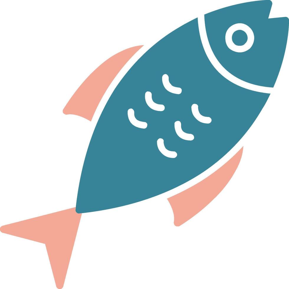 Fish Glyph Two Color Icon vector