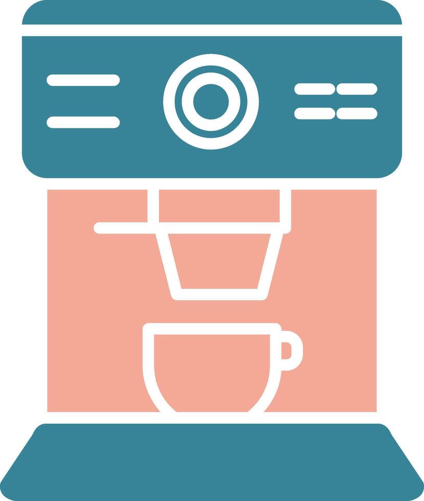 Coffee Machine Glyph Two Color Icon vector