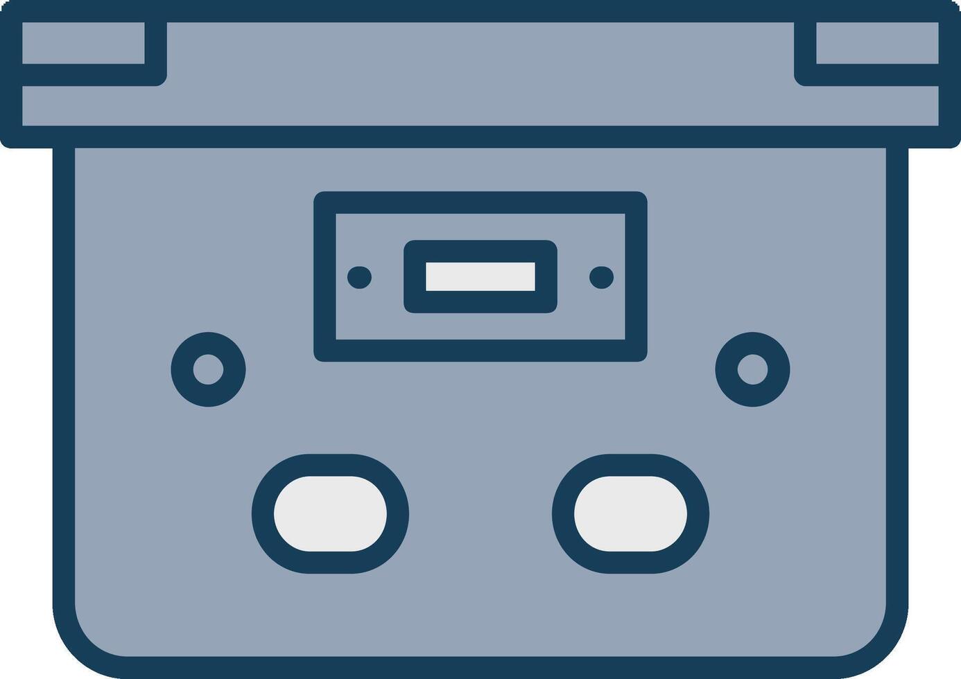 Box Line Filled Grey Icon vector