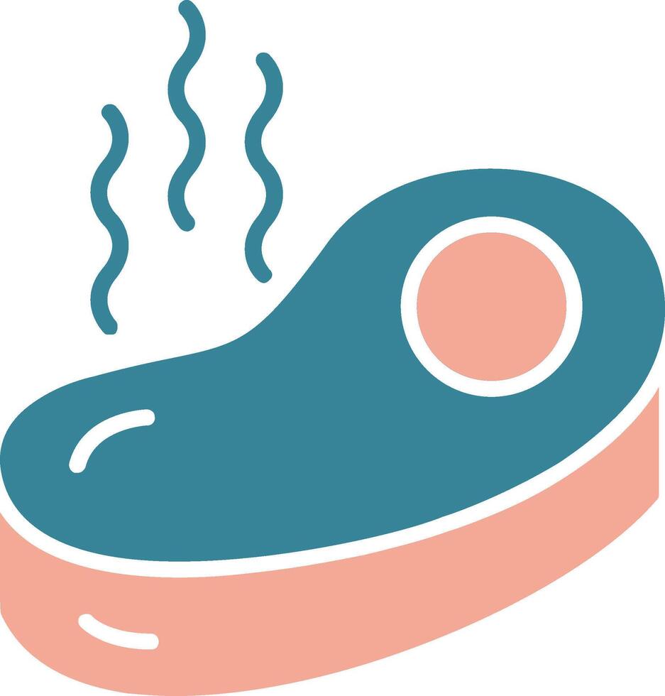 Steak Glyph Two Color Icon vector