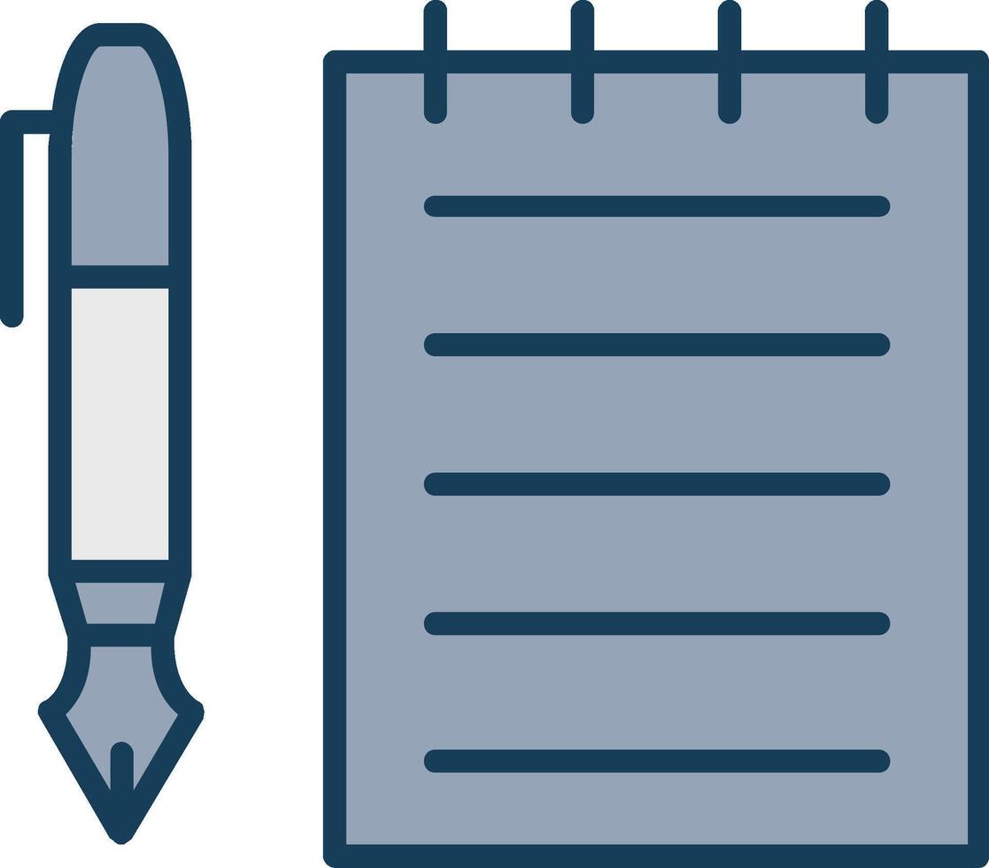 Notes Line Filled Grey Icon vector