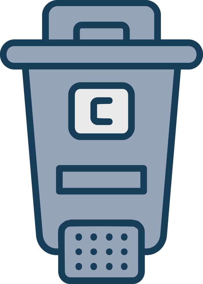 Ink Line Filled Grey Icon vector