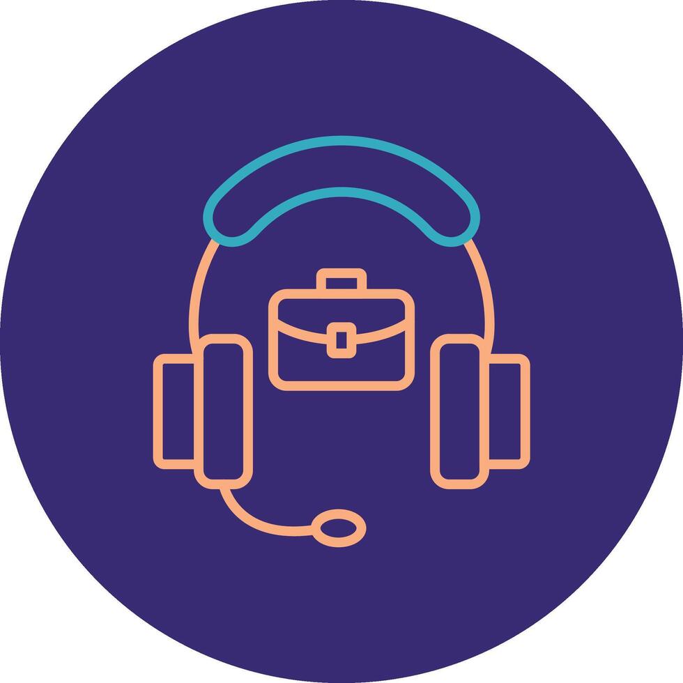 Support Line Two Color Circle Icon vector