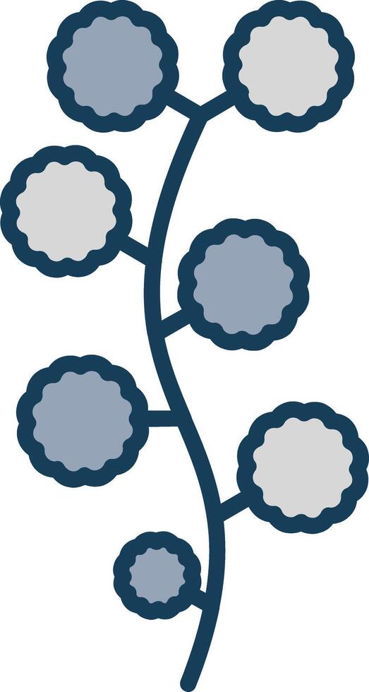 Wattle Line Filled Grey Icon vector