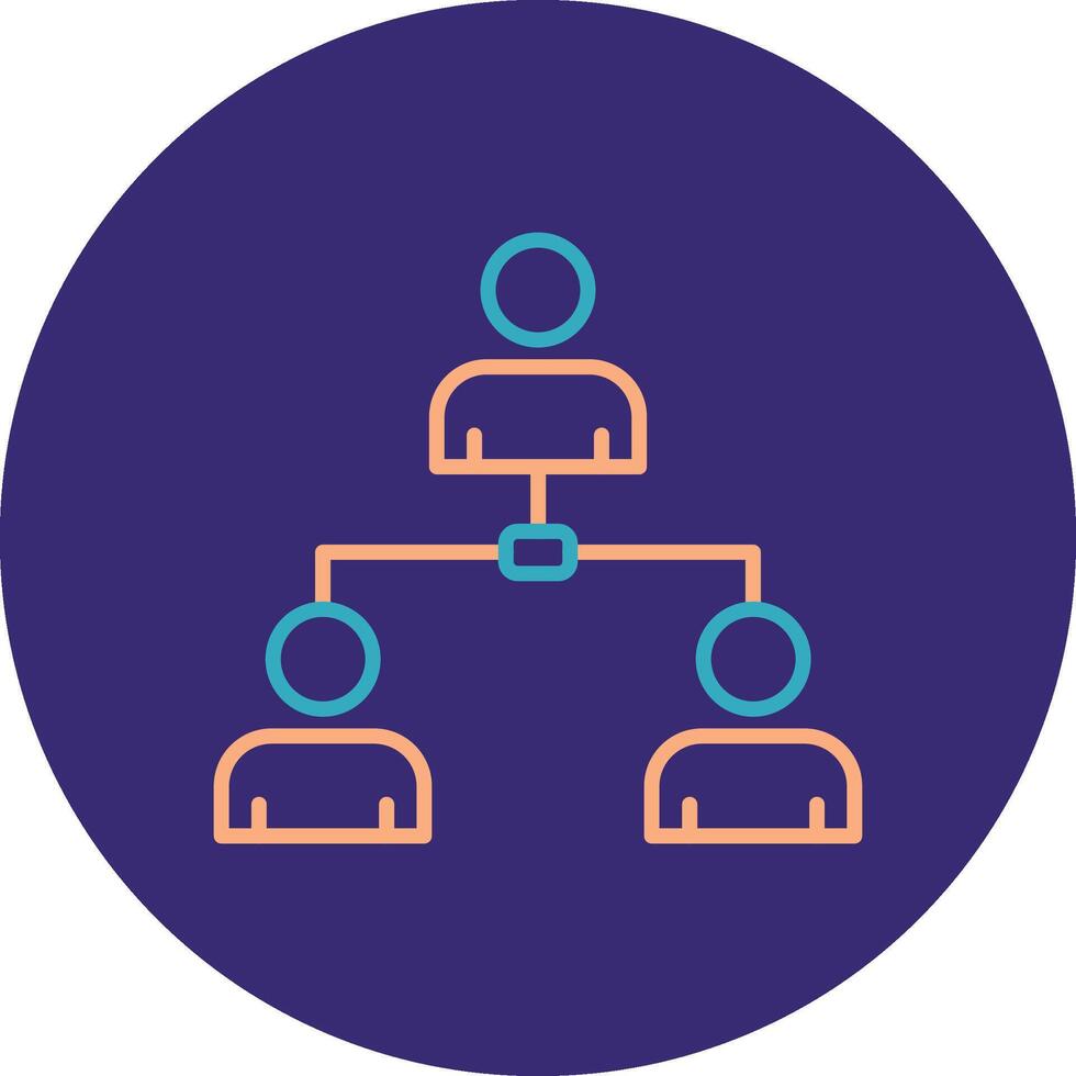 Business Line Two Color Circle Icon vector