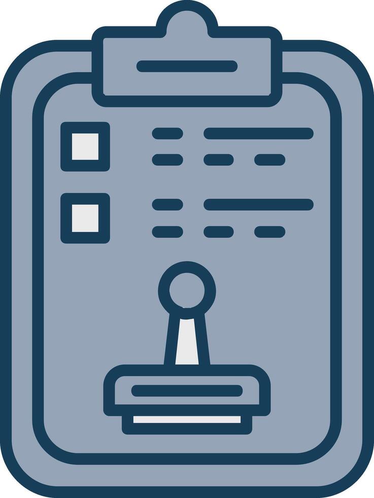 Stamp Line Filled Grey Icon vector