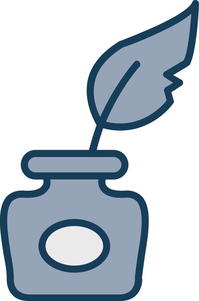 Ink Line Filled Grey Icon vector