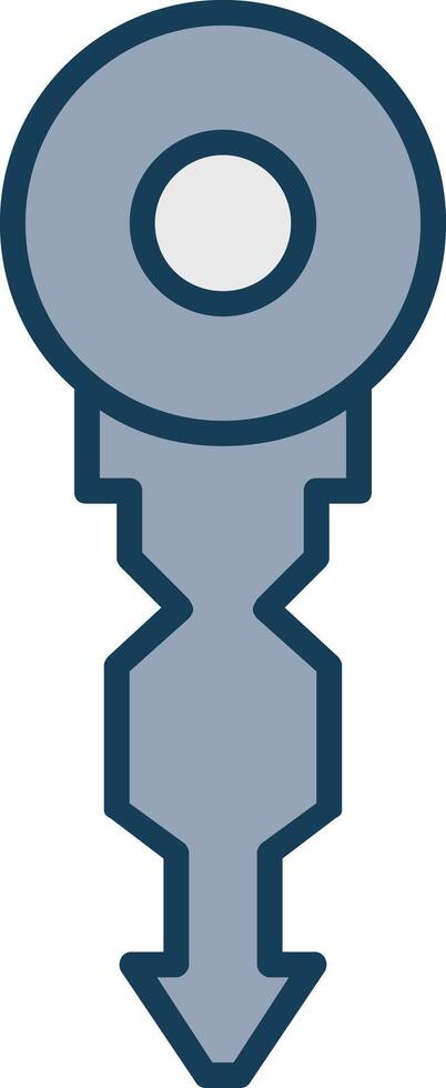 Key Line Filled Grey Icon vector