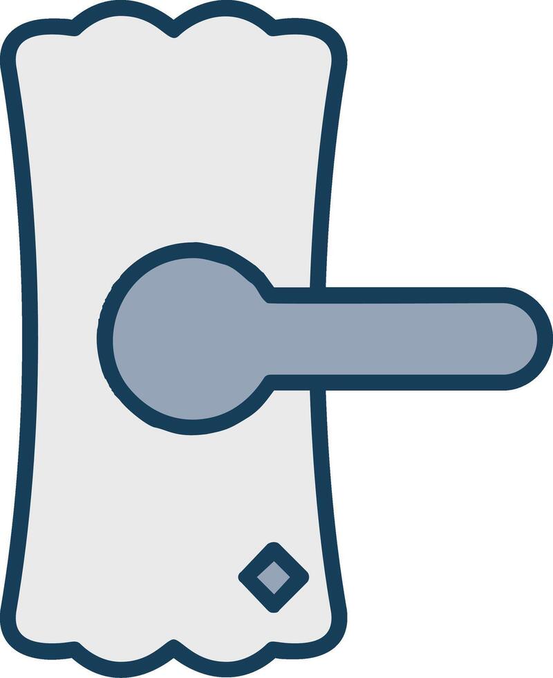 Door Handle Line Filled Grey Icon vector