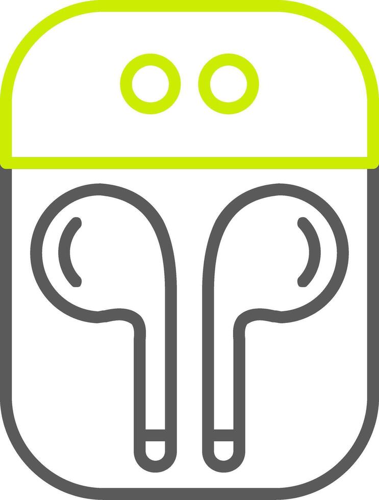 auriculares línea dos color icono vector