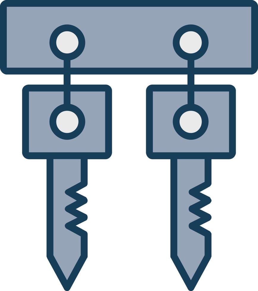 Hooks Line Filled Grey Icon vector