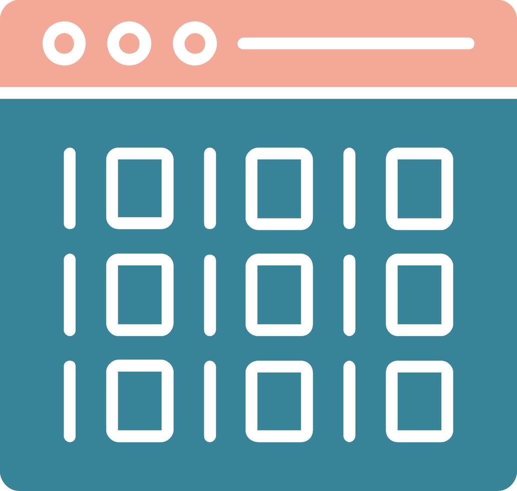 Binary Glyph Two Color Icon vector