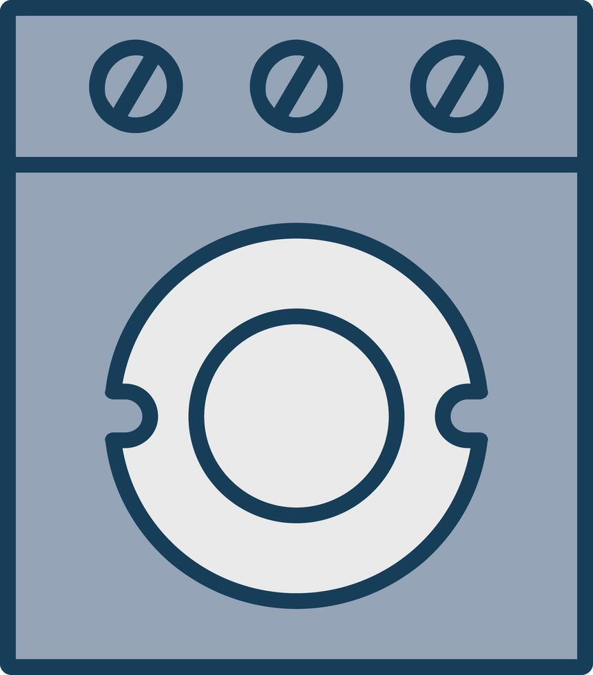 lavadora línea lleno gris icono vector