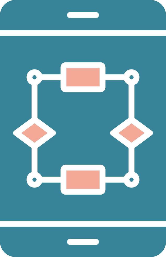 Algorithm Glyph Two Color Icon vector