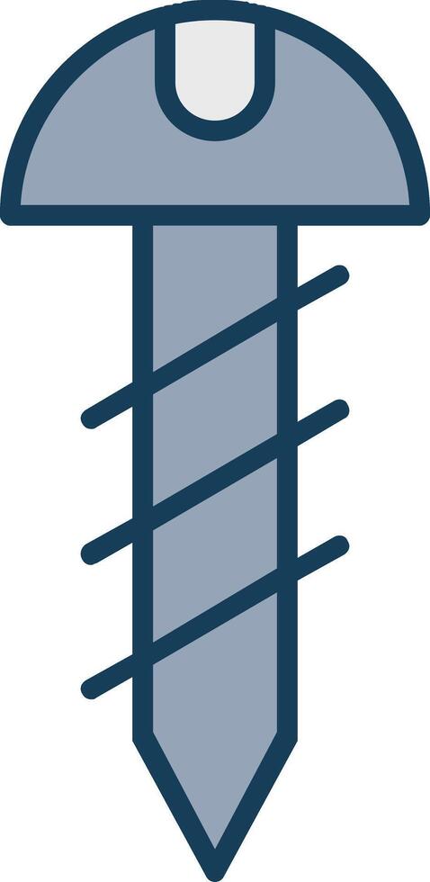 Screw Line Filled Grey Icon vector