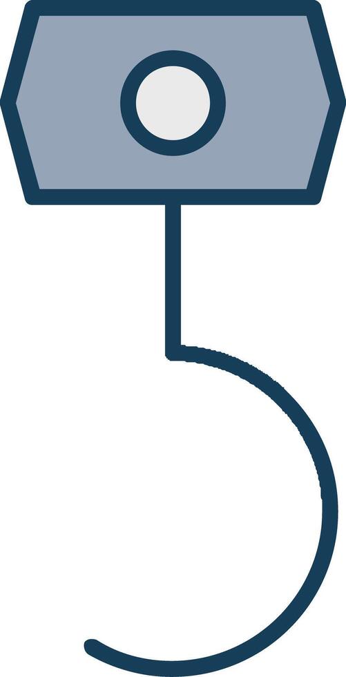 Hook Line Filled Grey Icon vector
