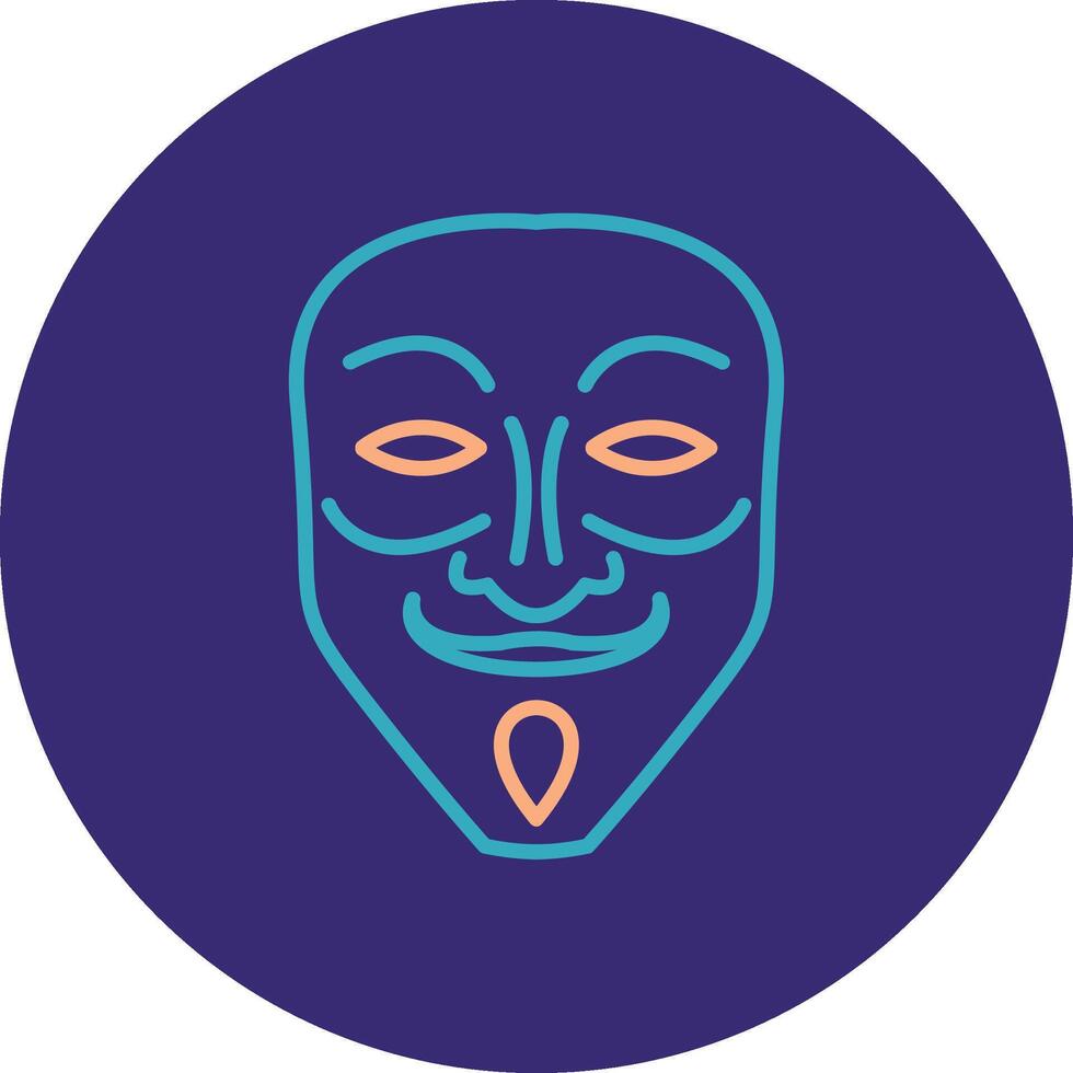 Mask Line Two Color Circle Icon vector