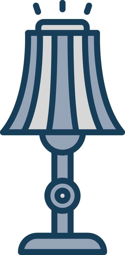 Floor Lamp Line Filled Grey Icon vector