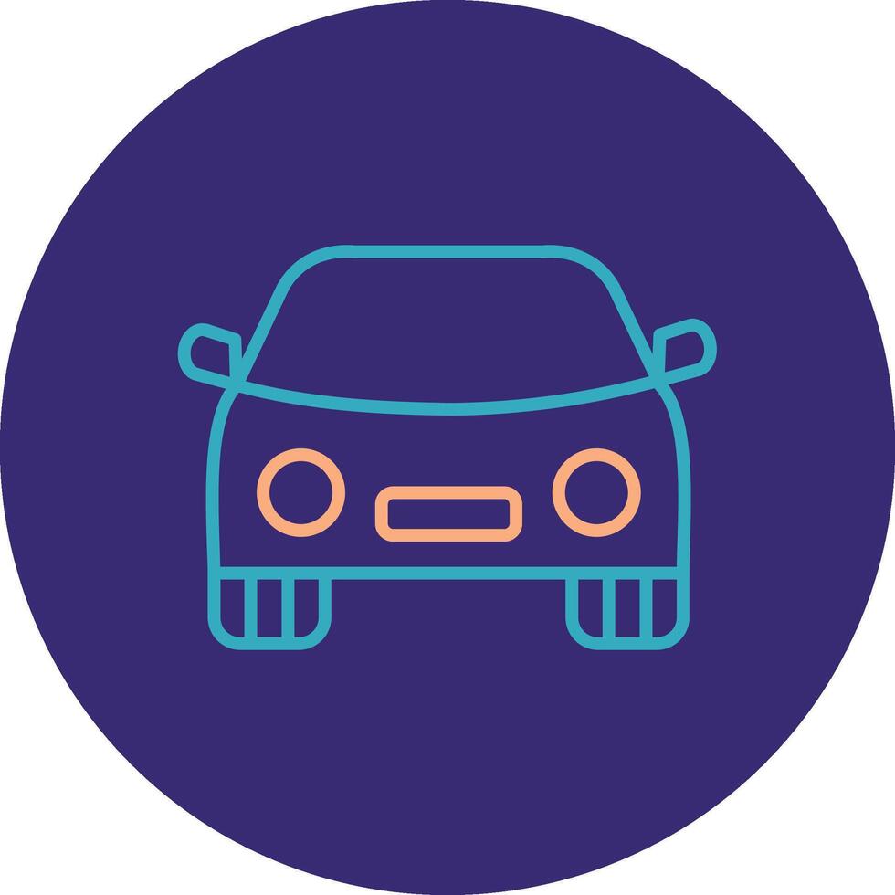 Car Line Two Color Circle Icon vector