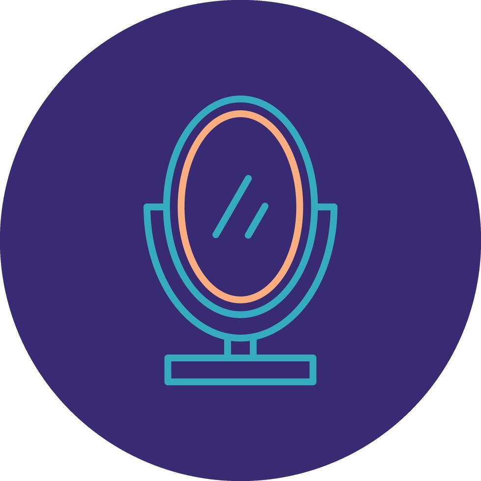 Mirror Line Two Color Circle Icon vector