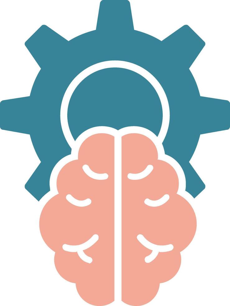 Brain Glyph Two Color Icon vector