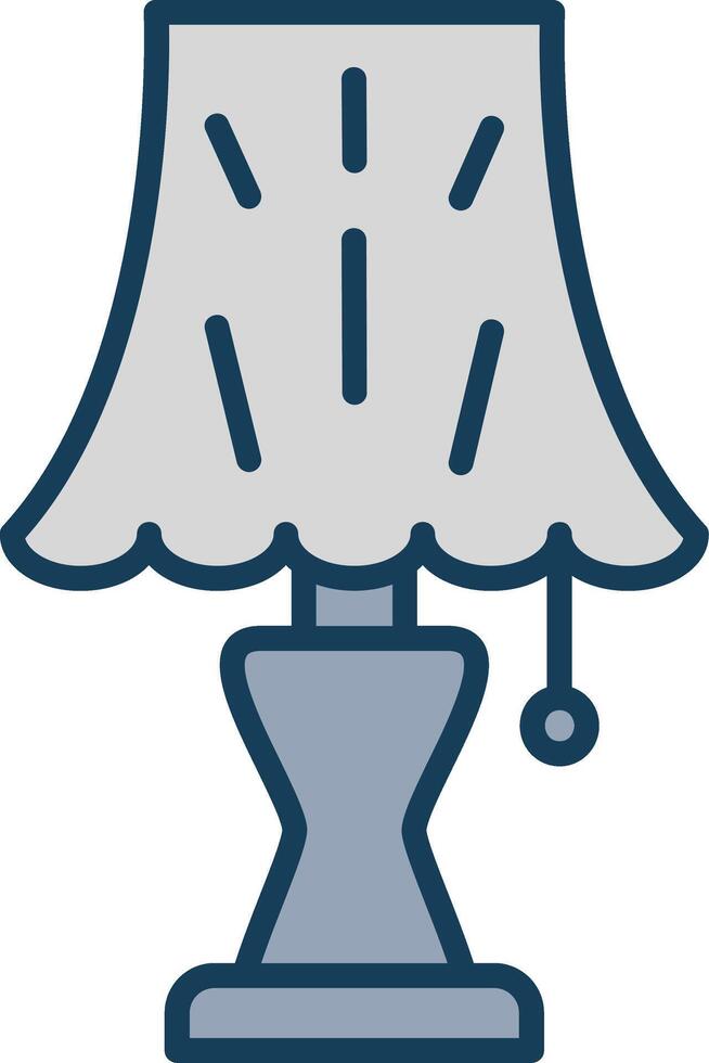 Lamp Line Filled Grey Icon vector