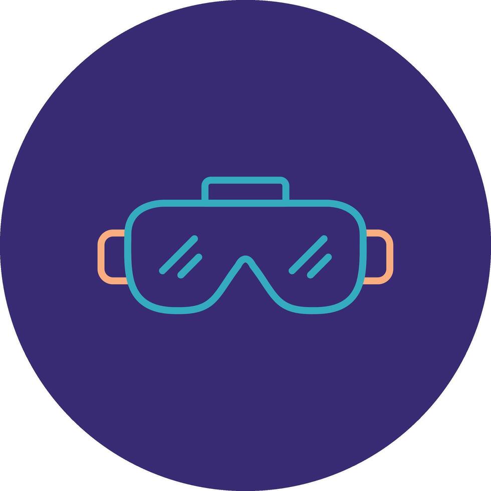 Goggles Line Two Color Circle Icon vector