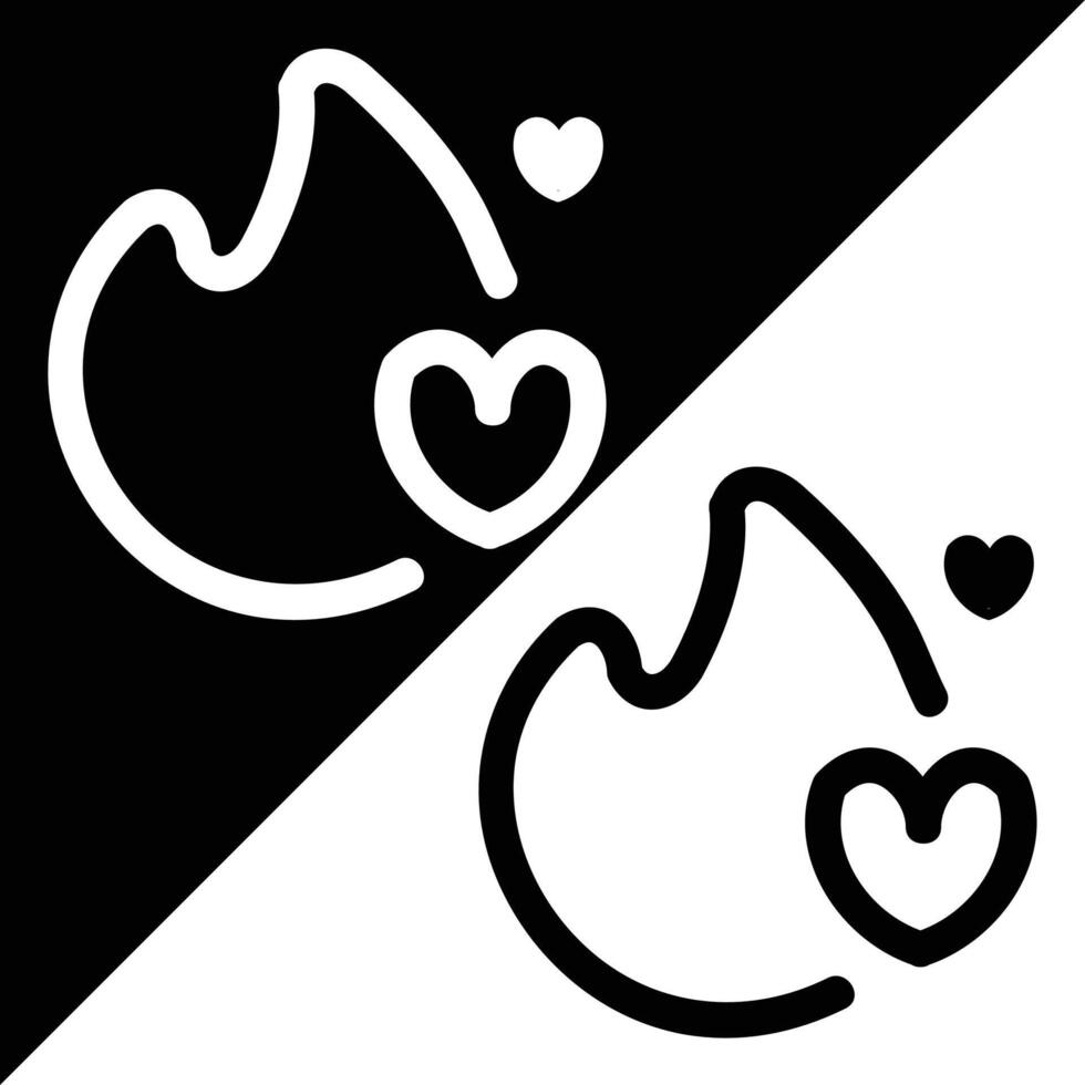 Tinder icono, contorno estilo, aislado en negro y blanco antecedentes. vector