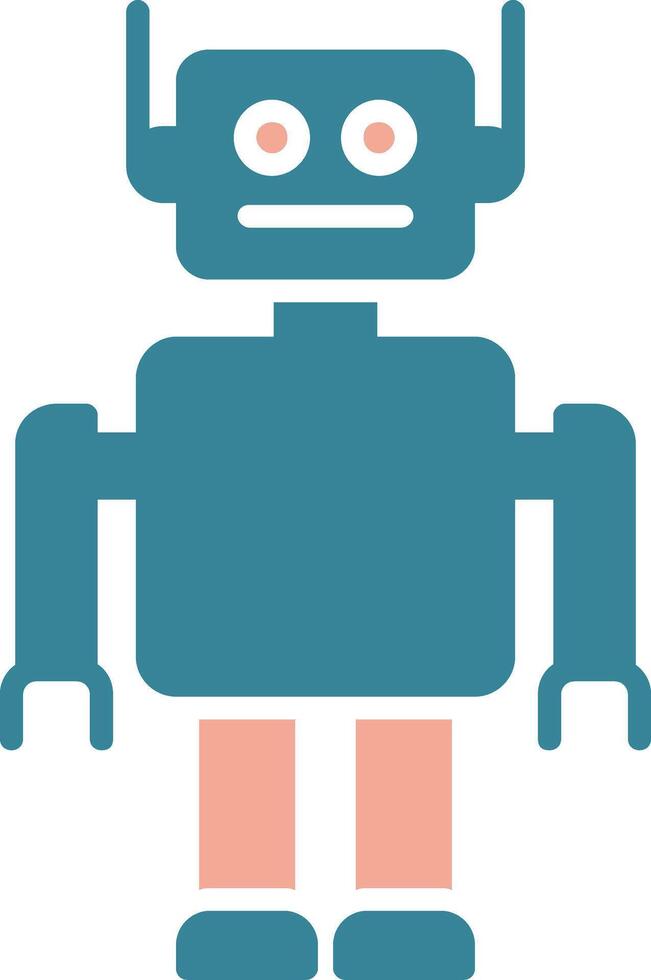 Robot Glyph Two Color Icon vector