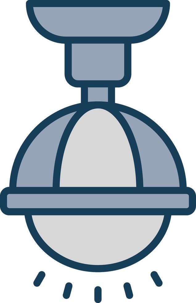 Lamp Line Filled Grey Icon vector