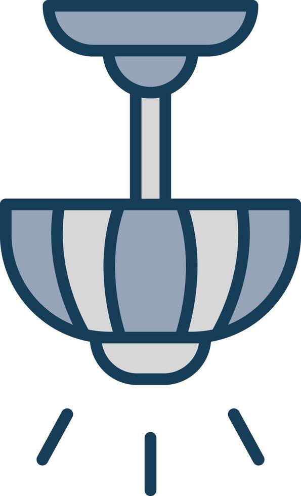 Lamp Line Filled Grey Icon vector