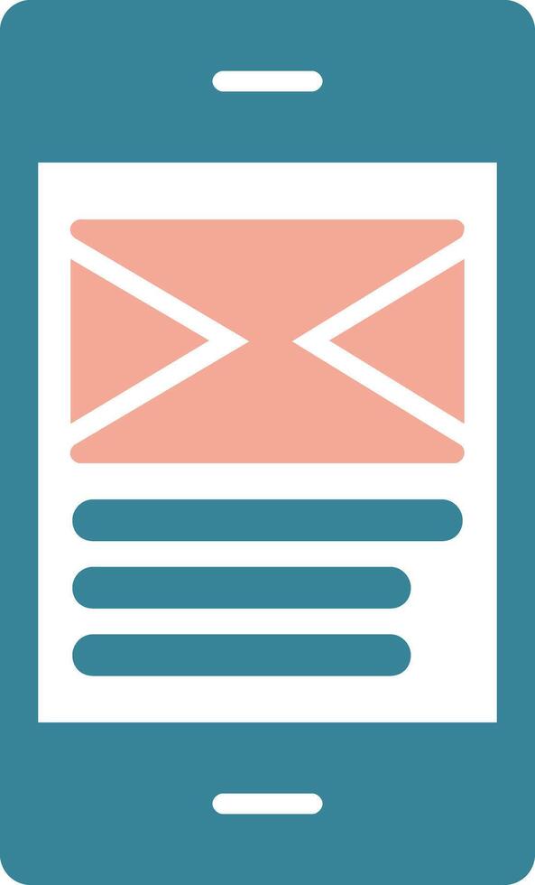 Email Glyph Two Color Icon vector