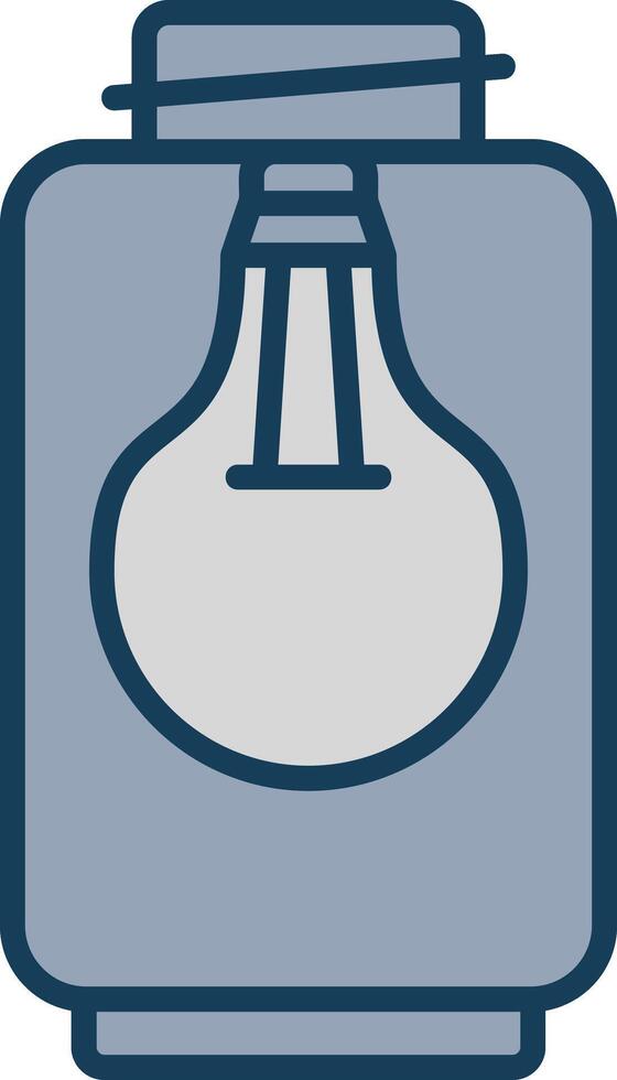 Lamp Line Filled Grey Icon vector