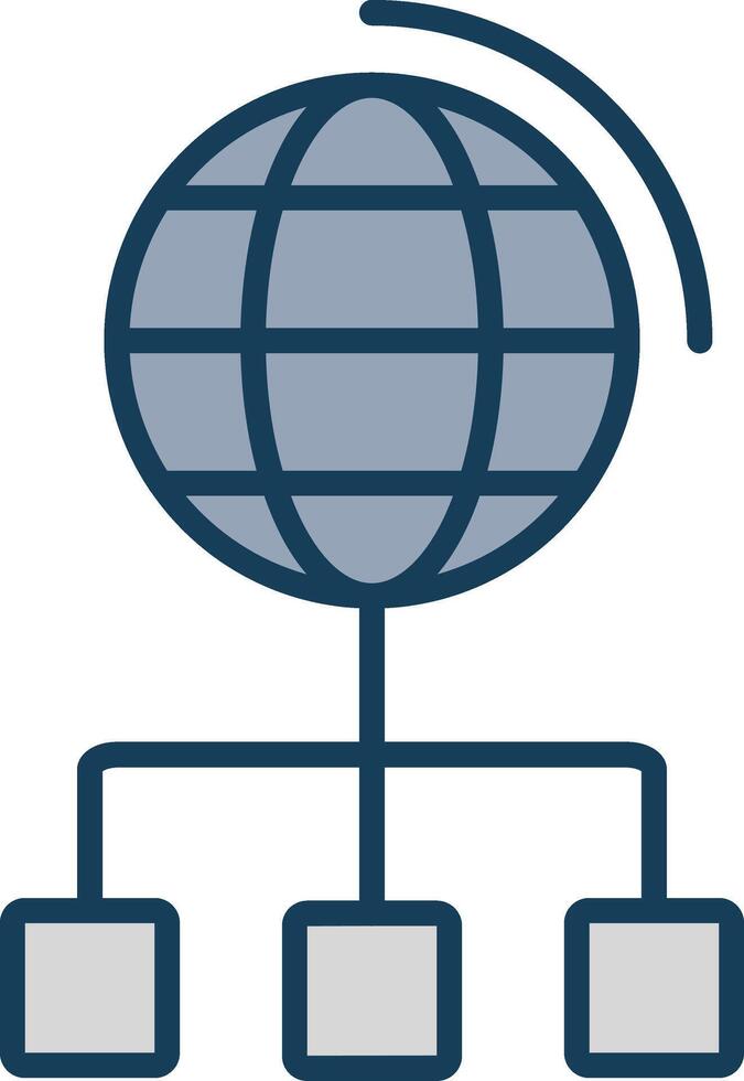 Social Network Line Filled Grey Icon vector