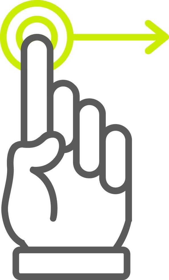 Hand Drag Line Two Color Icon vector