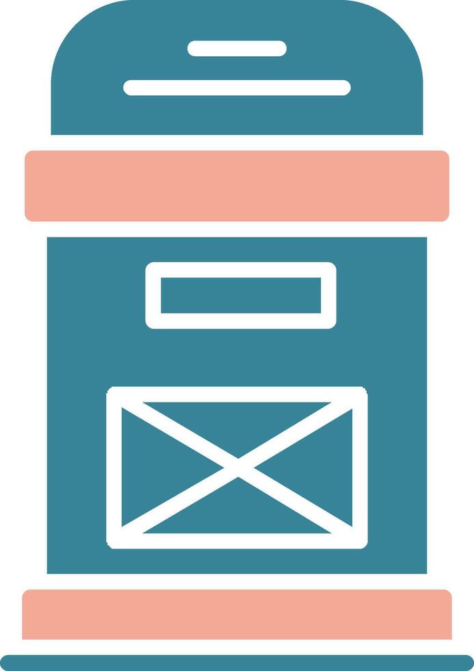 Postbox Glyph Two Color Icon vector