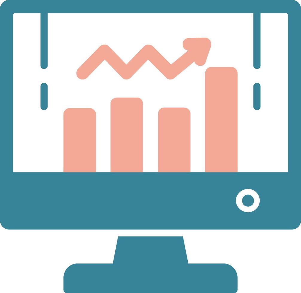 Analytics Glyph Two Color Icon vector
