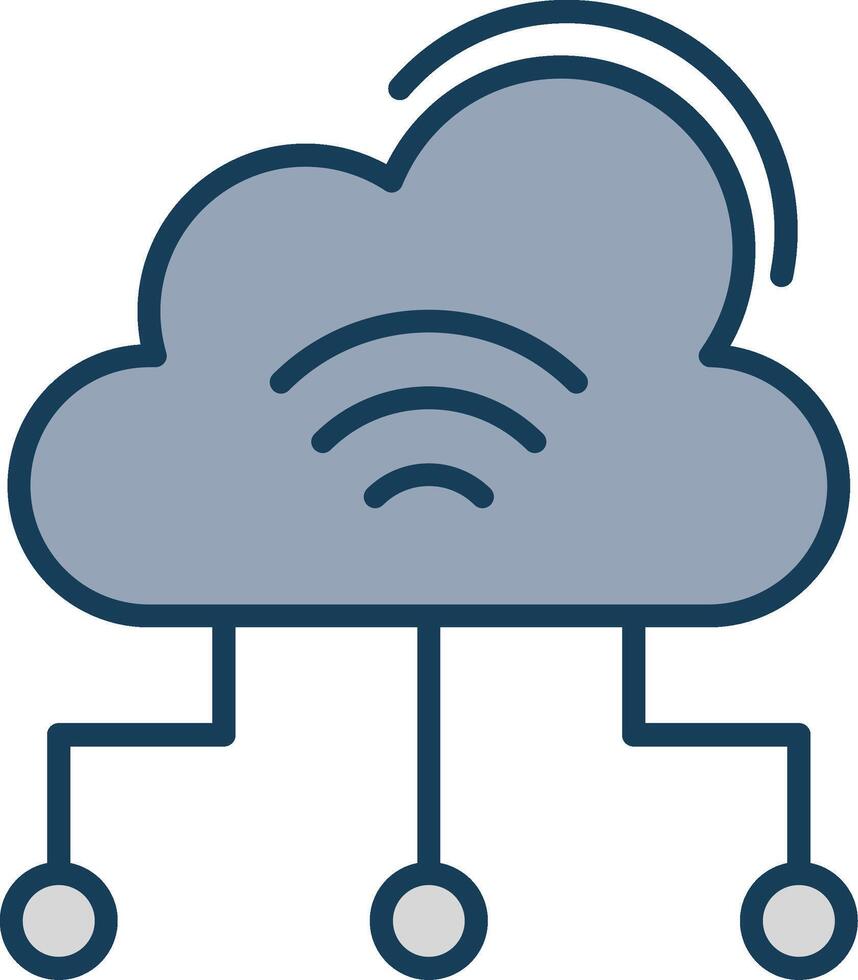 Cloud Computing Line Filled Grey Icon vector