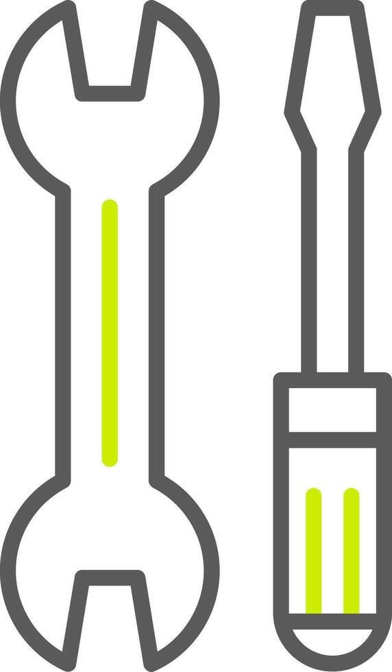 Wrench and Screw Driver Line Two Color Icon vector