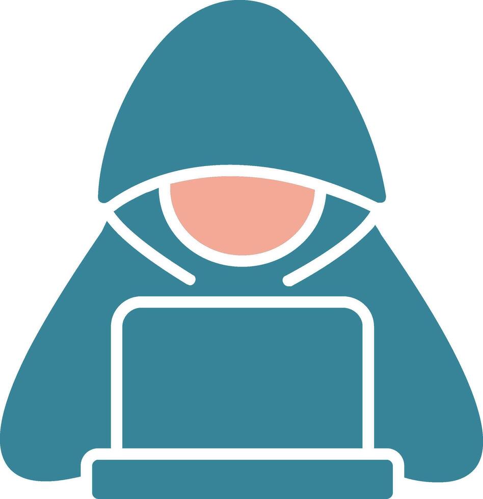 Hacker Glyph Two Color Icon vector