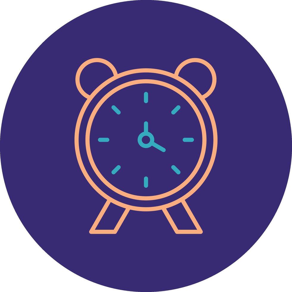 Alarm Clock Line Two Color Circle Icon vector