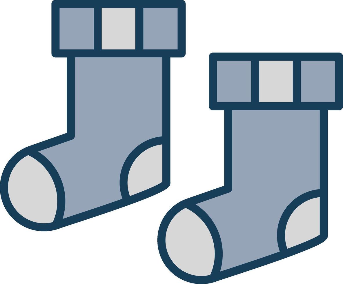 Socks Line Filled Grey Icon vector