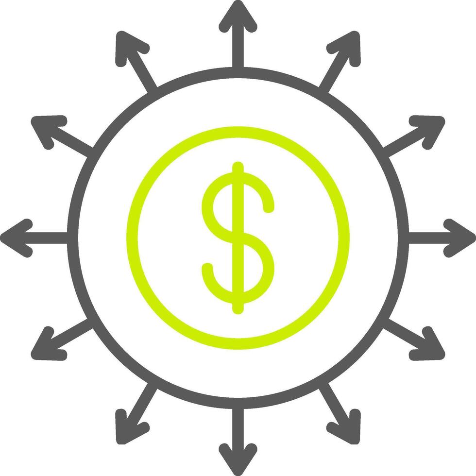 Budget Spending Line Two Color Icon vector
