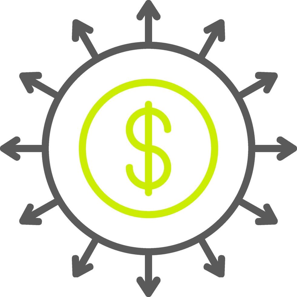 Budget Spending Line Two Color Icon vector