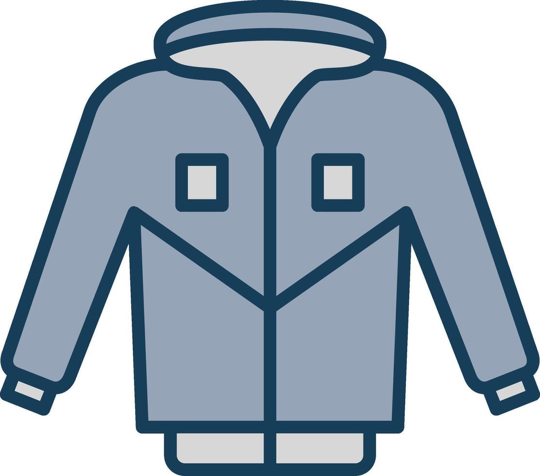chaqueta línea lleno gris icono vector